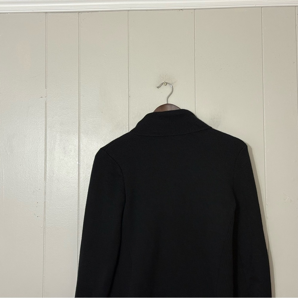 Vince Black Wool Asymmetrical Moto Jacket Zip Front Minimalist Size M - Picture 12 of 12